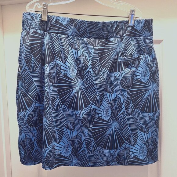 Court Haley-Women's Sports Blue Tropical Skort-Gold/Tennis-Pull On -Sz. Large - Picture 6 of 12